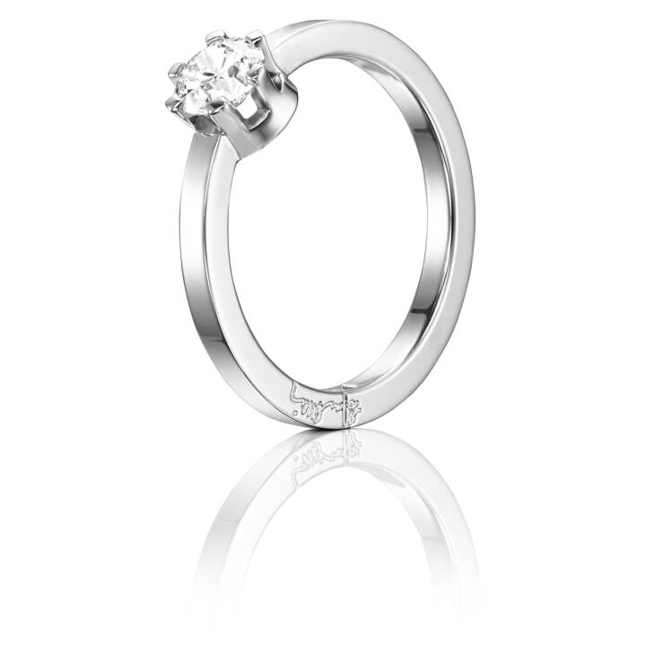Crown Wedding 0.50 ct diamant Ring Vitguld
