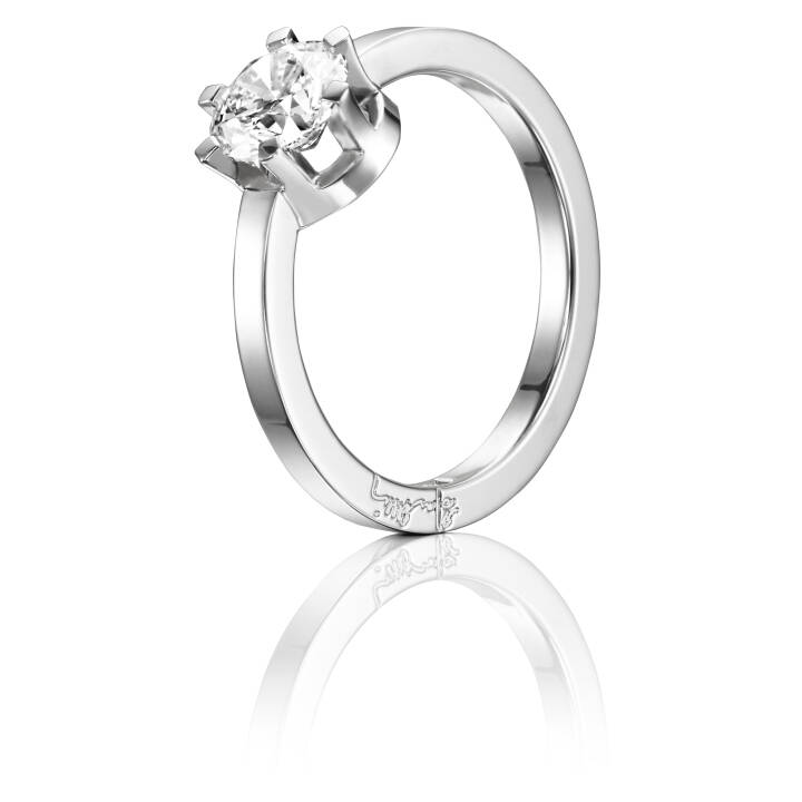 Crown Wedding 1.0 ct diamant Ring Vitguld