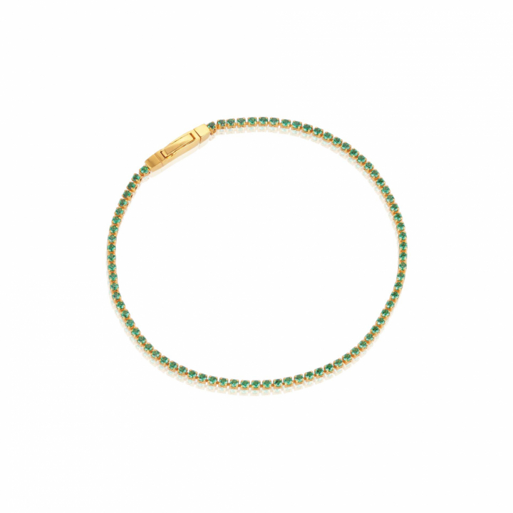 ELLERA Armband Grön zirkonia Guld 16