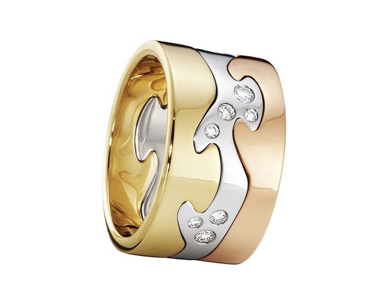Georg Jensen Fusion 3-delad Ring RG//VG/RG/Diamanter