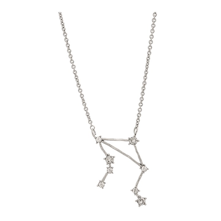 Libra (Vågen) star sign halsband - Crystal (silver)