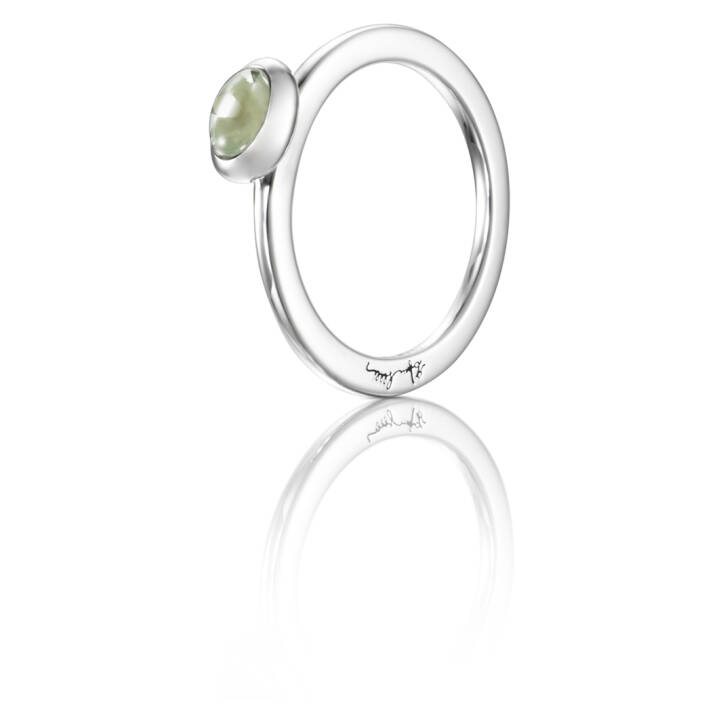Love Bead Silver - Green Quartz Ring Silver 17.50 mm