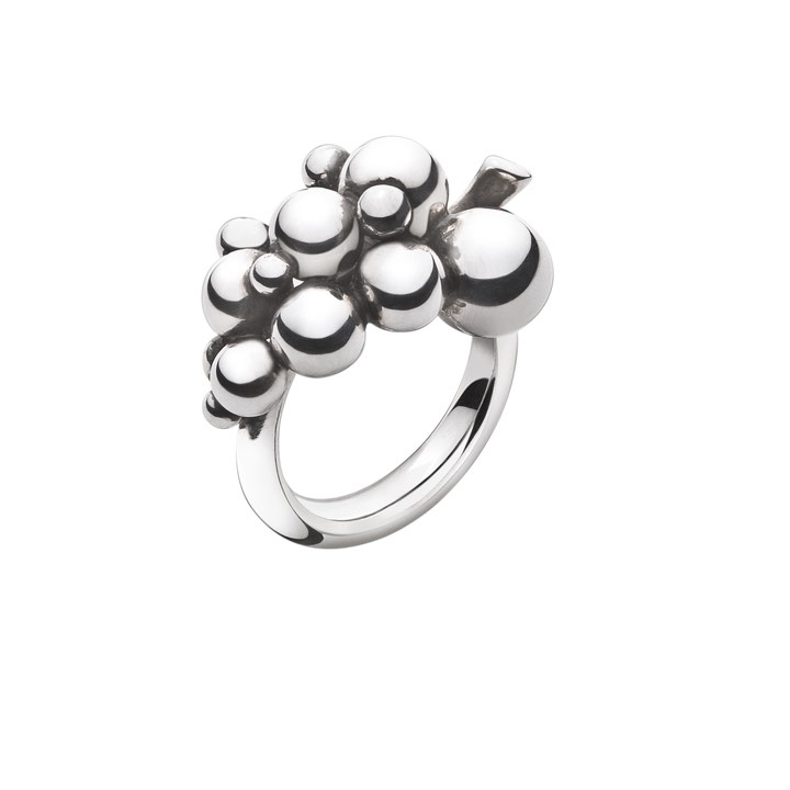 MOONLIGHT GRAPES SMALL RING SILVER, OXIDISED 48