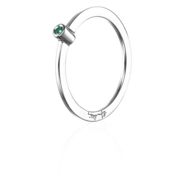 Micro Blink - Green Emerald Ring Silver 15.00 mm