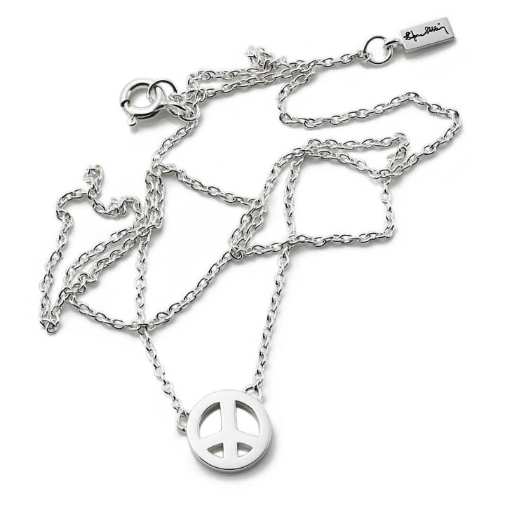 Mini Peace Halsband Silver 42-45 cm