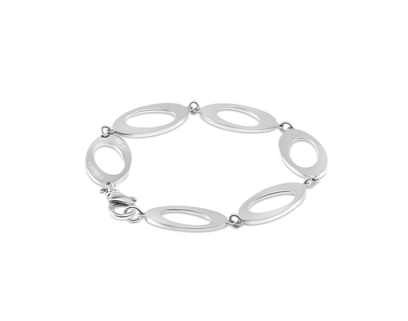 Nordic Spectra Oval & Out Multi Armband Silver