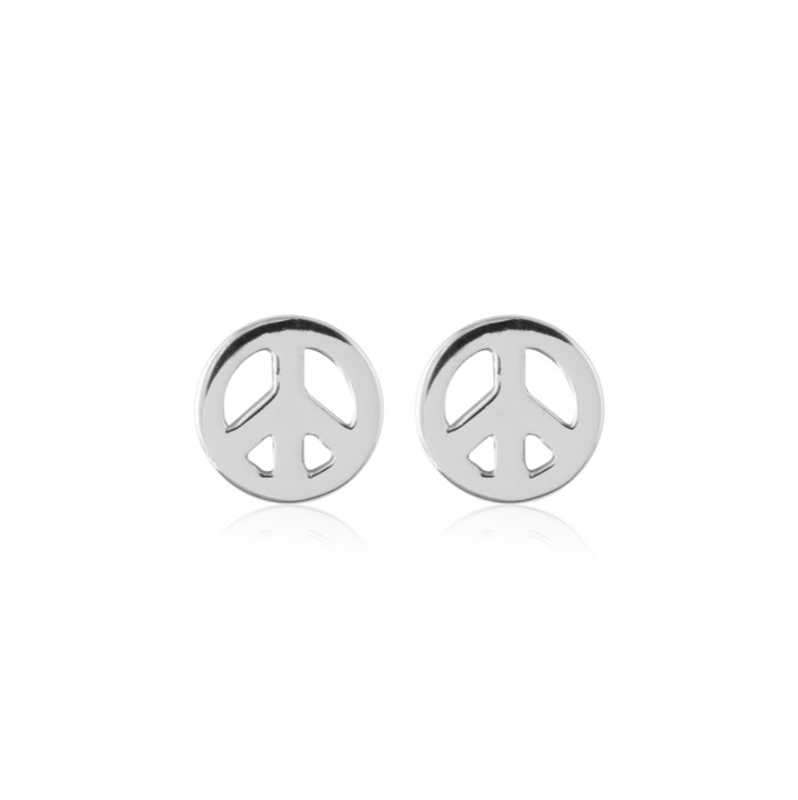 Peace Symbol Studs örhänge (silver)