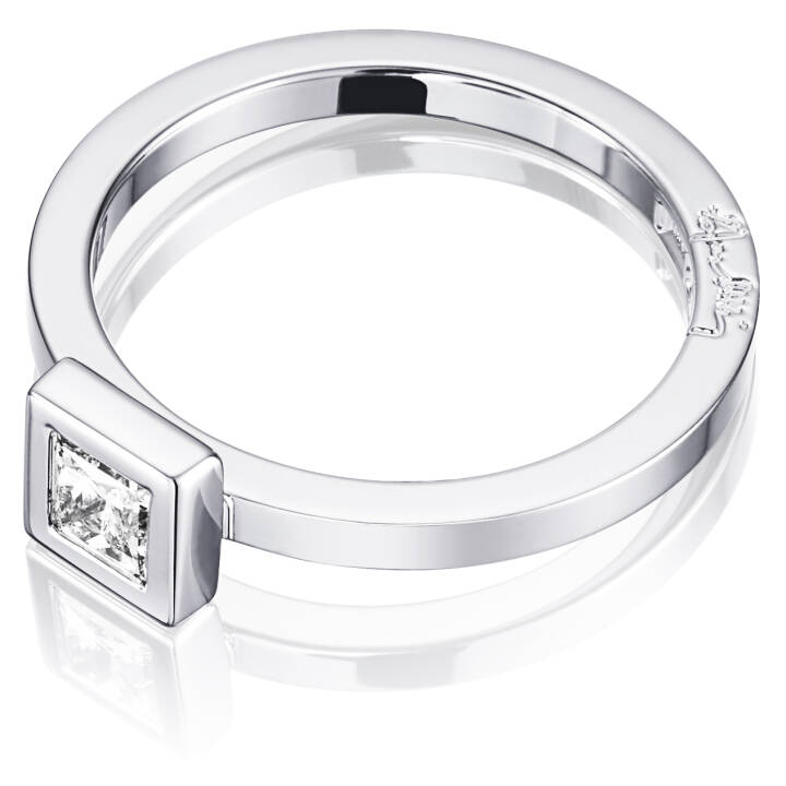 Princess Wedding Thin 0.30 ct diamant Ring Vitguld