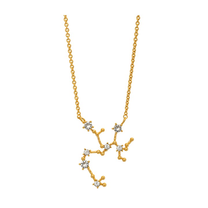 Sagittarius (Skytten) star sign halsband - Crystal (guld)