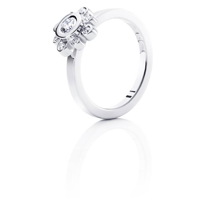 Sweet Hearts Crown 0.19 ct diamant Ring Vitguld