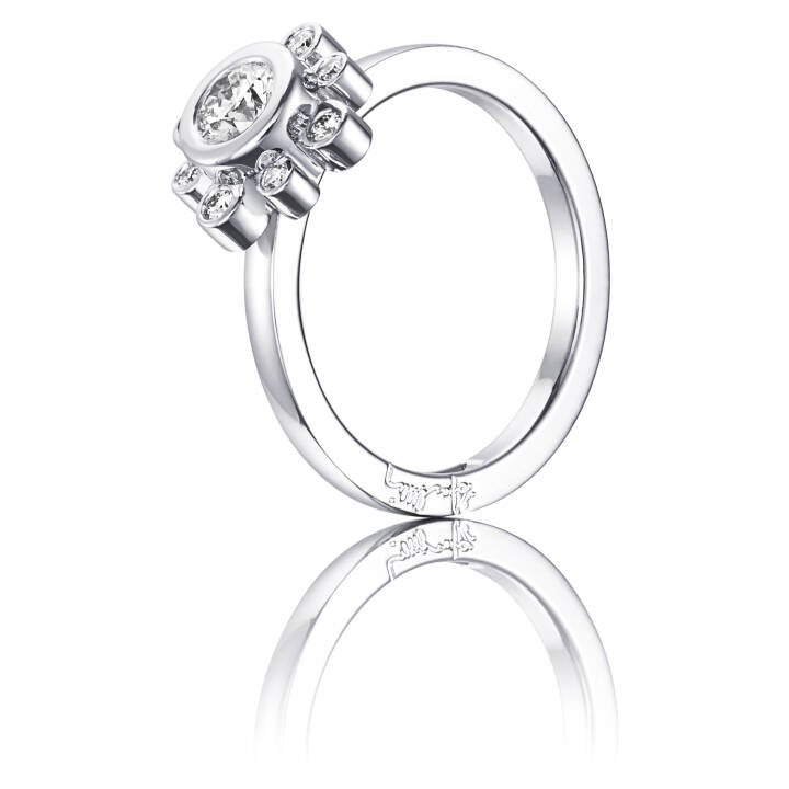 Sweet Hearts Crown 0.30 ct diamant Ring Vitguld