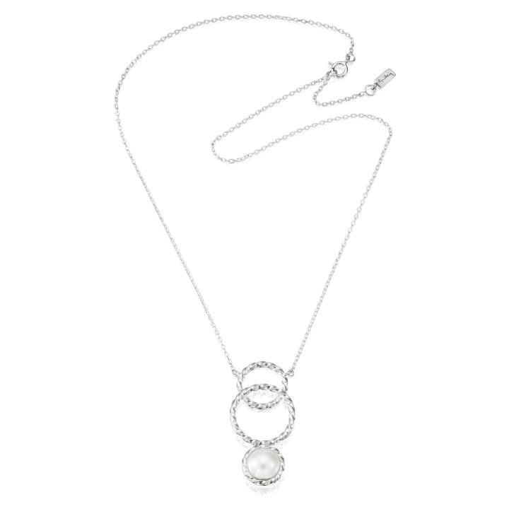 Twisted Orbit - Pearl Halsband Silver