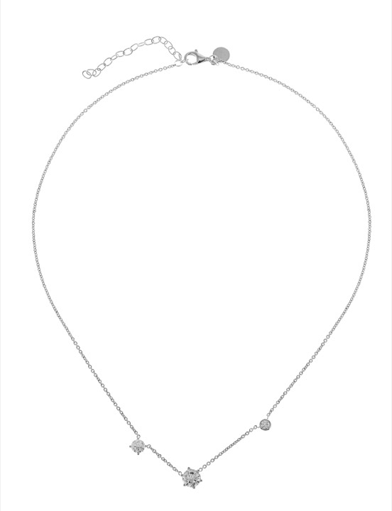 Two Stone halsband - Silver