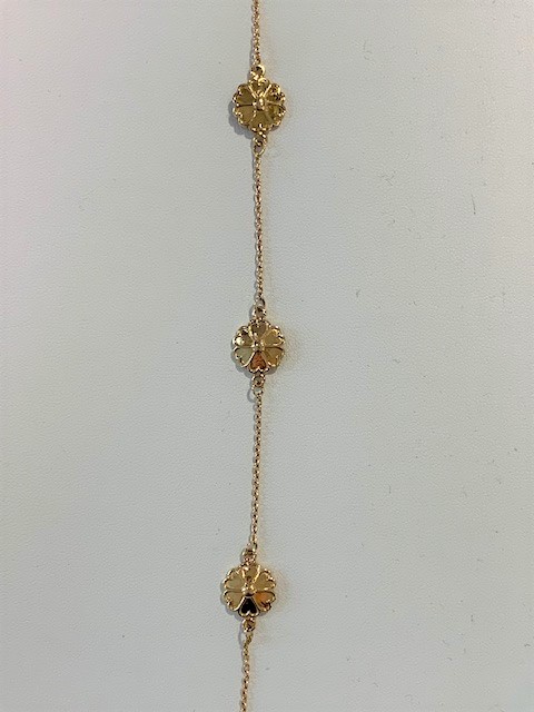 Uppland armband 3 blommor guld 17+1 cm