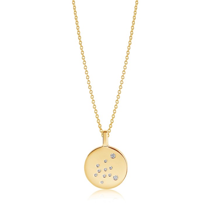 ZODIACO AQUARIUS halsband vita Zirkoner (guld)