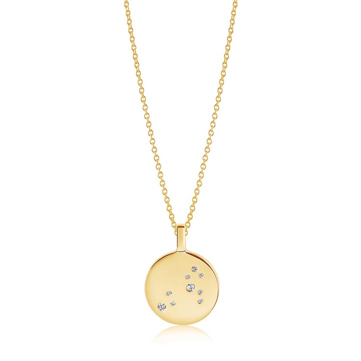 ZODIACO LEO halsband vita Zirkoner (guld)