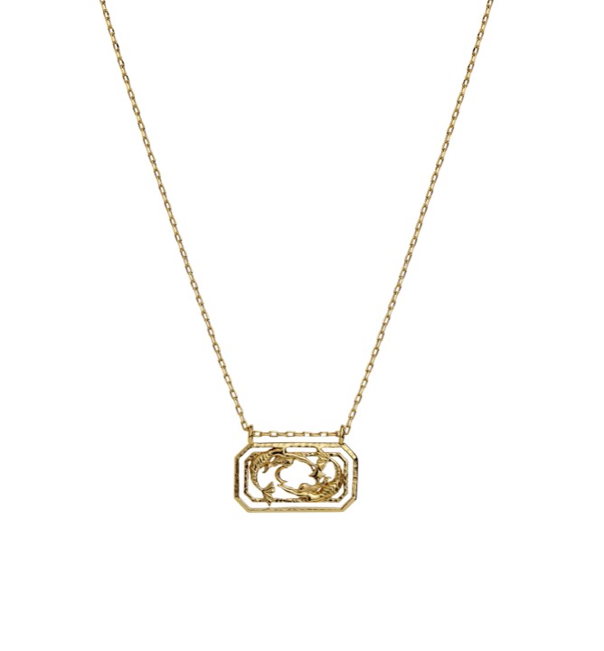 Zodiac fiskarna halsband (guld) 45 cm