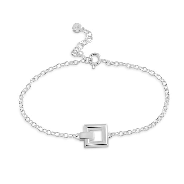 Detail Square Armband silver