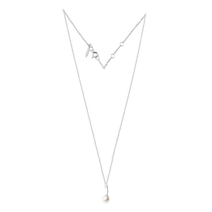 Le pearl single 6 halsband silver