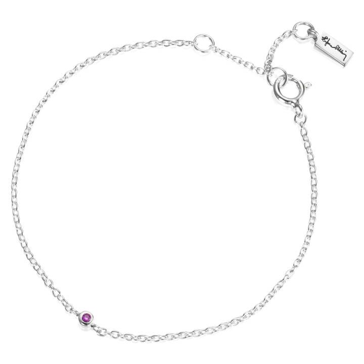 Micro Blink - Pink Sapphire Armband Silver 16-19 cm