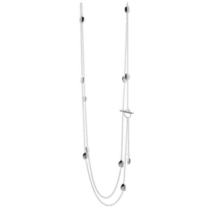 Morning Dew 6 long halsband silver