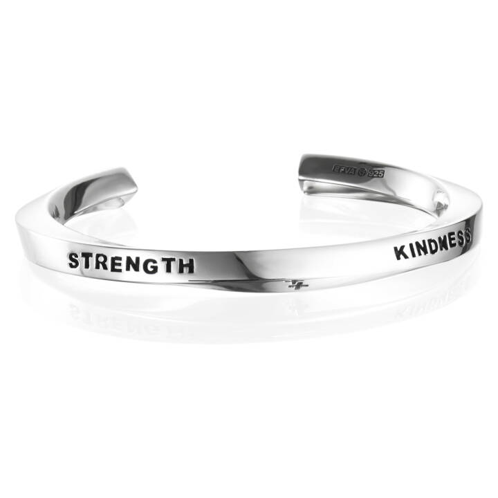 Strength & Kindness Cuff Armband Silver
