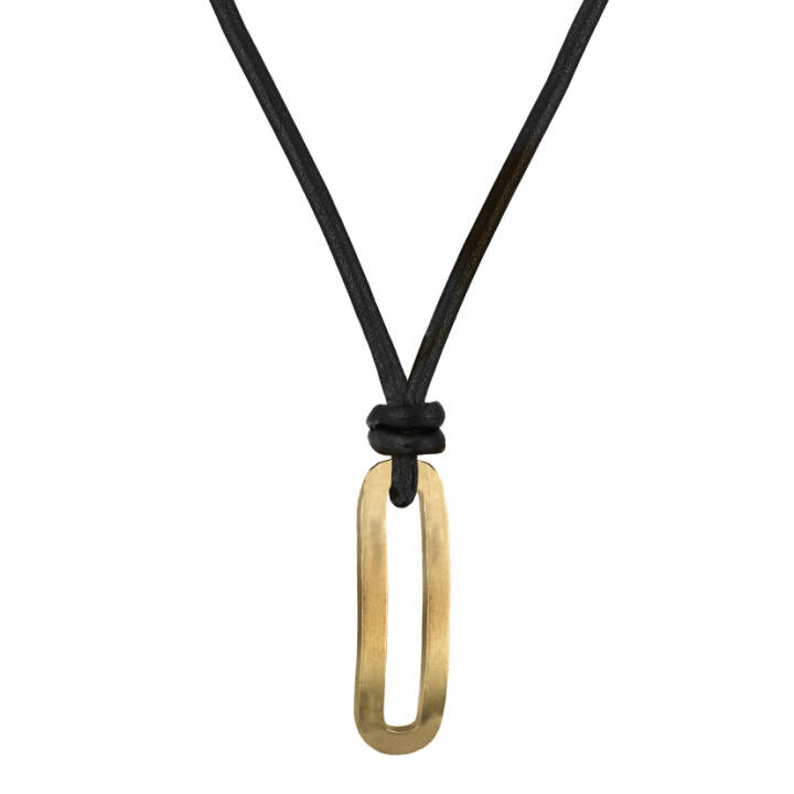 BENJAMIN Leather halsband Guld