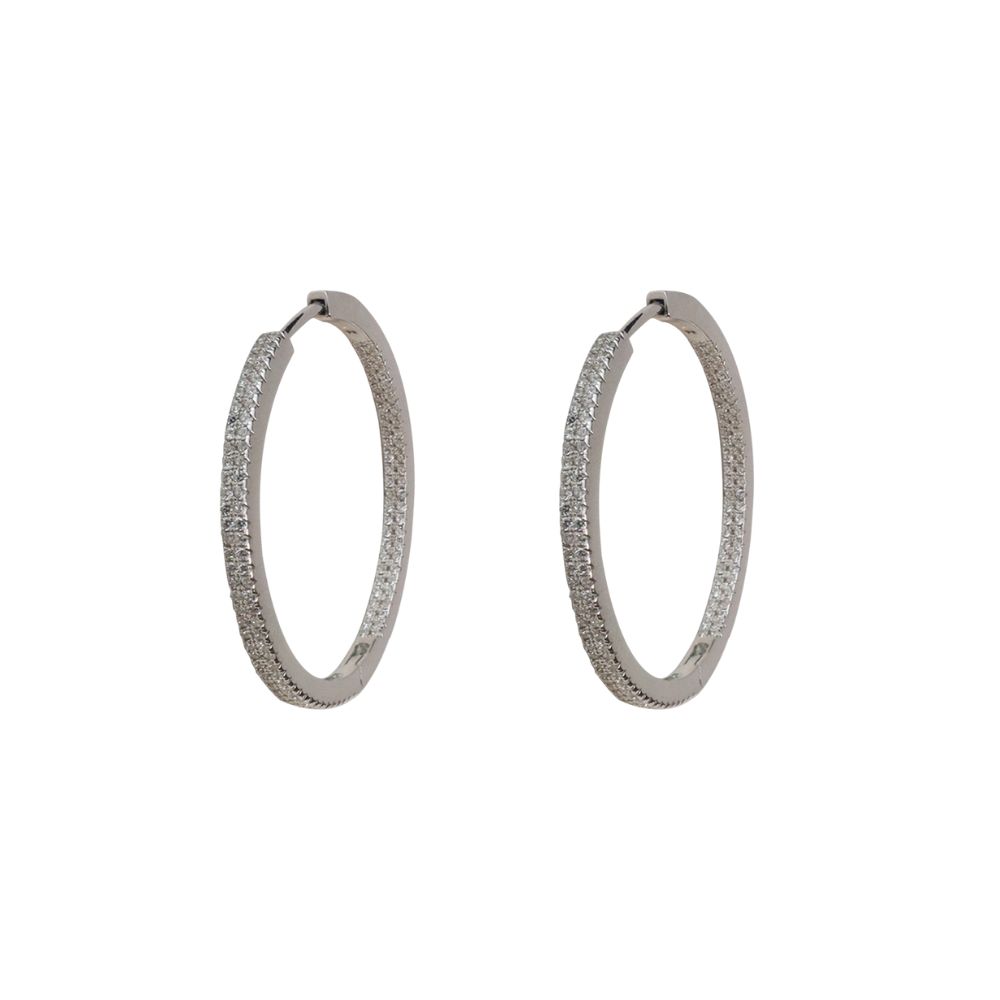 Örhängen silver ringar - hoops - nickelfritt med vackra kristaller