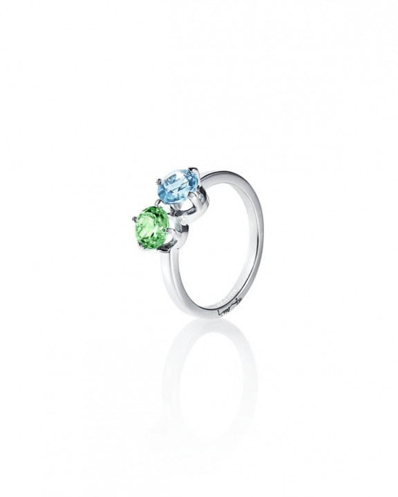 The Sea & I Ring Silver Green Sapphire/Topaz 15.00