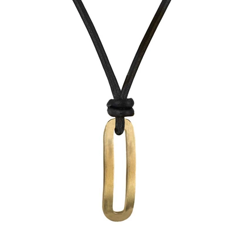 AROCK - BENJAMIN Läder Halsband Guld