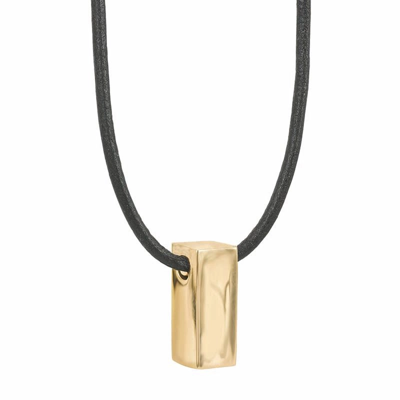 AROCK - TIM Läder Halsband Guld