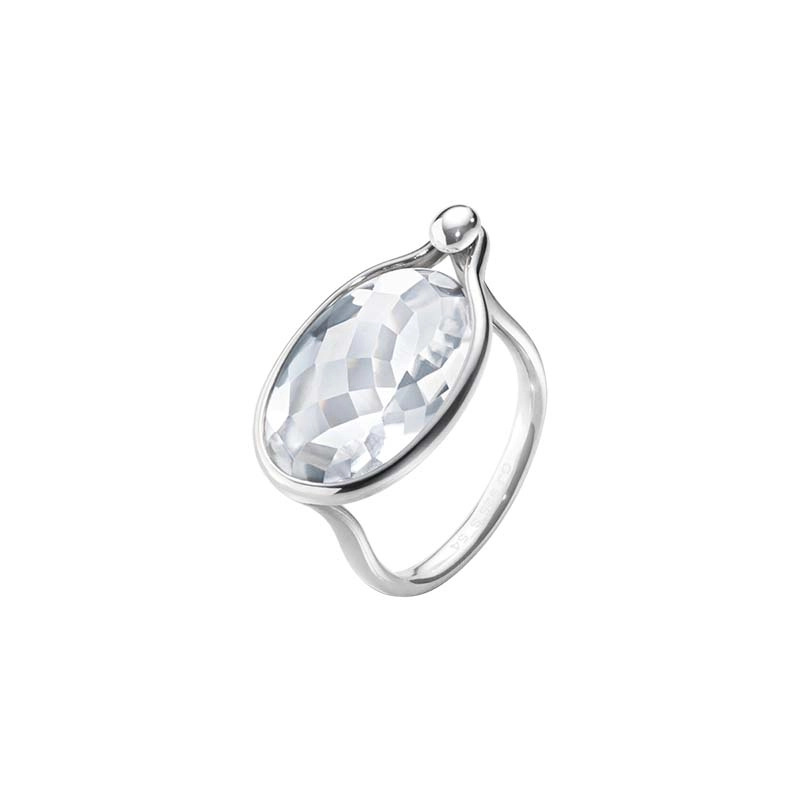 Georg Jensen - Savannah Ring Silver med Bergkristall Stor
