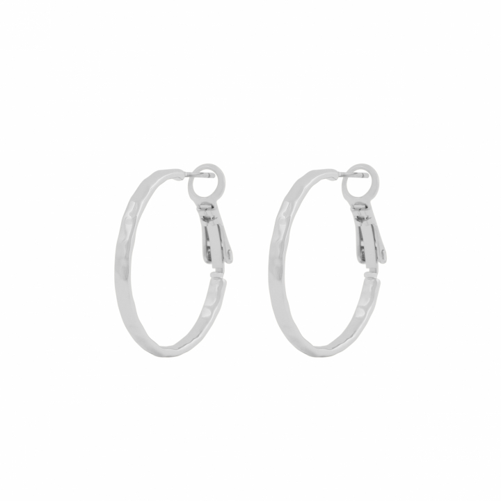 Kansas small ring ear 25mm plain Silver-Onesize