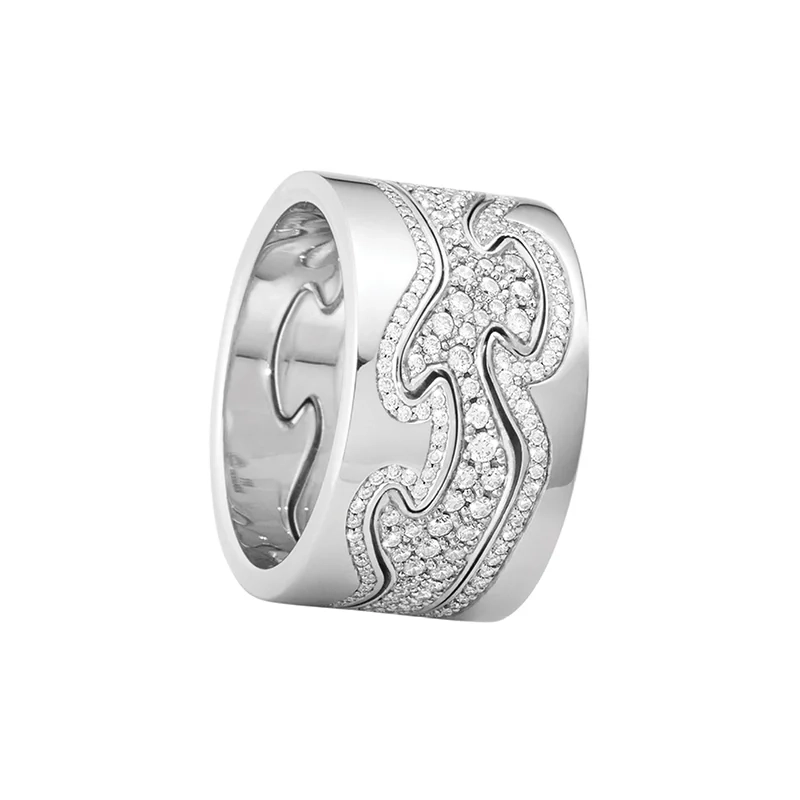 Georg Jensen - Fusion 3-delad Ring Vitguld Pavé Diamanter